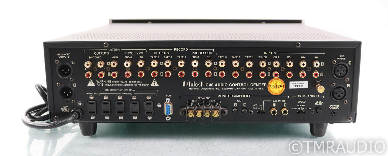 McIntosh C40 Stereo Preamplifier; C-40 Audio Control Center; MM Phono