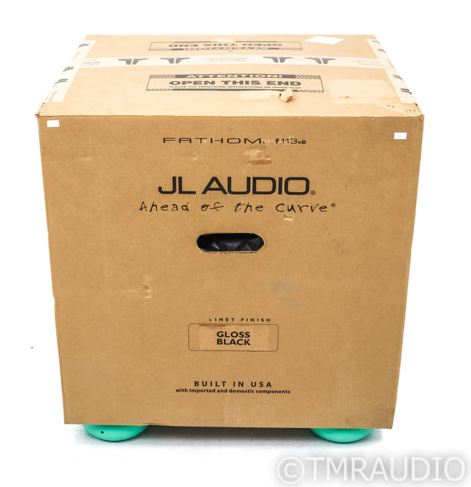 JL Audio Fathom F113v2 13.5" Powered Subwoofer; Gloss Black (Unused)