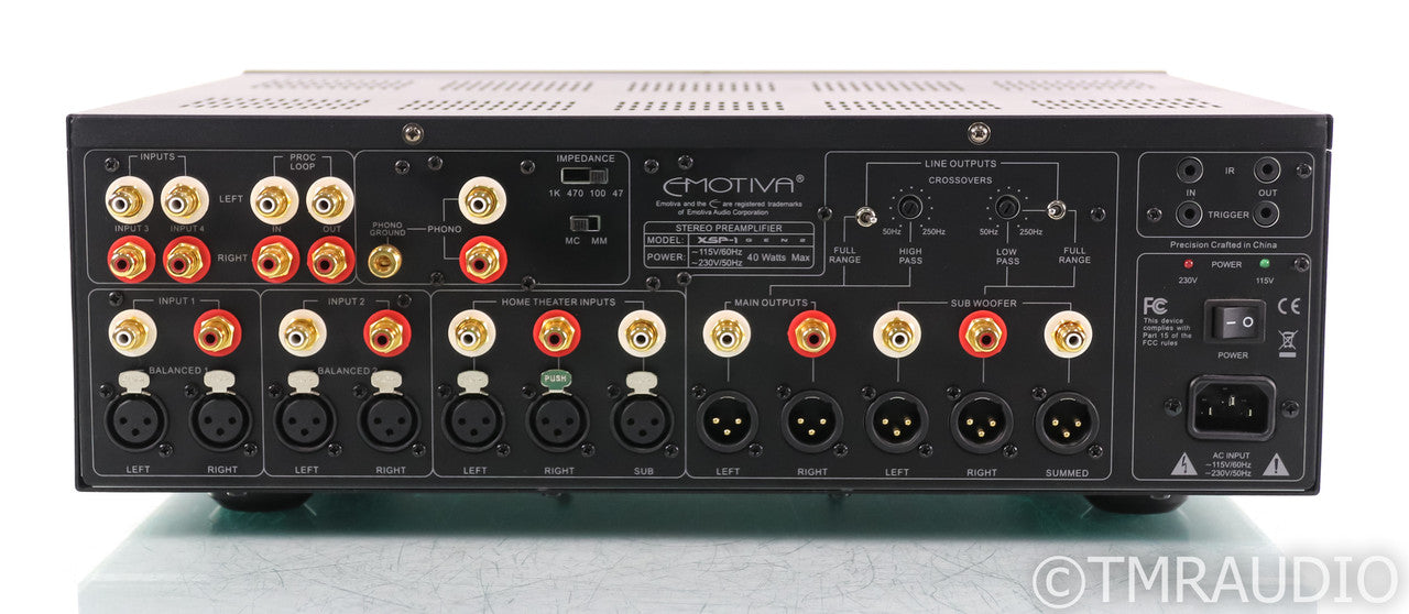 Emotiva XSP-1 Gen 2 Stereo Preamplifier; XSP1; Remote; MM / MC Phono