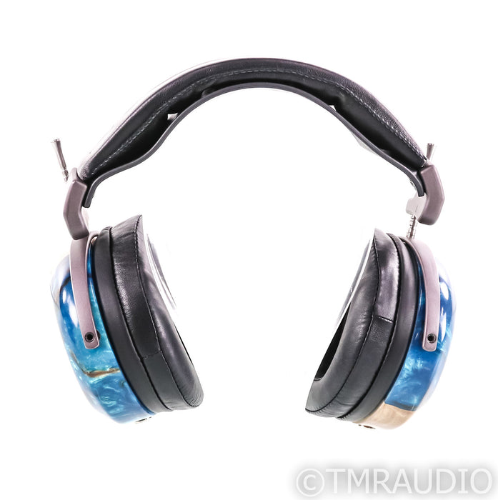 ZMF Verite Closed Back Headphones; Blue Epoxy Stabilized Buck Eye Burl