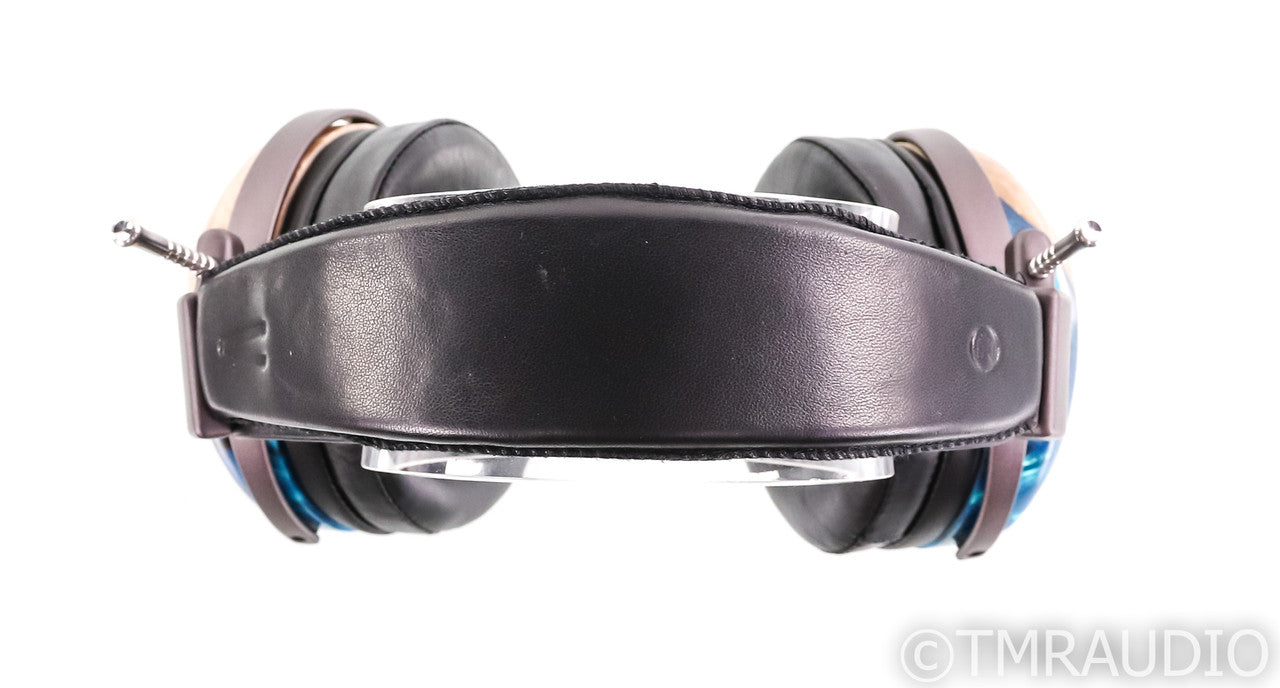 ZMF Verite Closed Back Headphones; Blue Epoxy Stabilized Buck Eye Burl