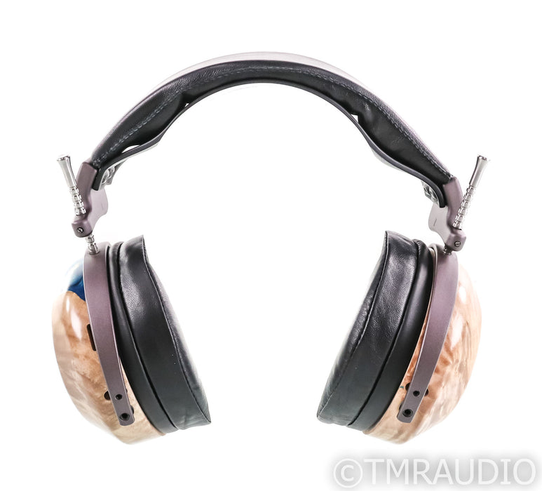ZMF Verite Closed Back Headphones; Blue Epoxy Stabilized Buck Eye Burl
