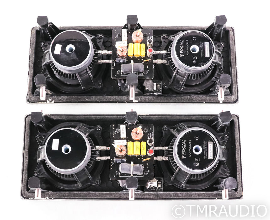 Focal 100 IWLCR 5 In Wall Speakers; IW LCR5; Black Pair w/ White Grills