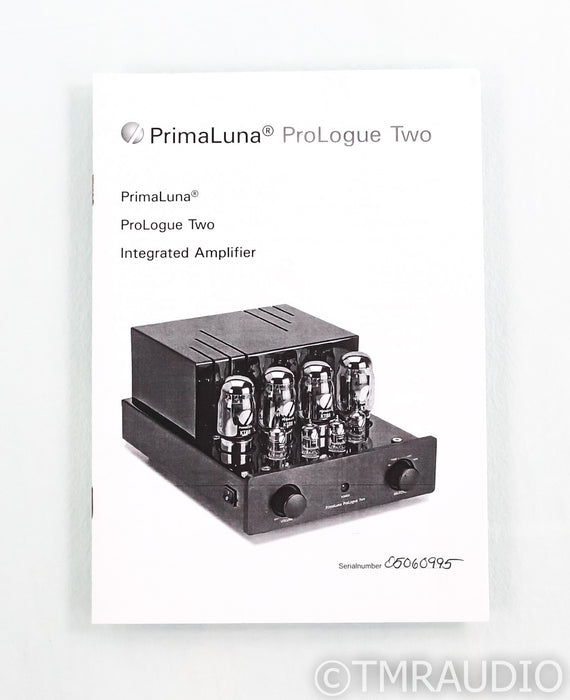 PrimaLuna ProLogue Two Stereo Tube Integrated Amplfiier; Black