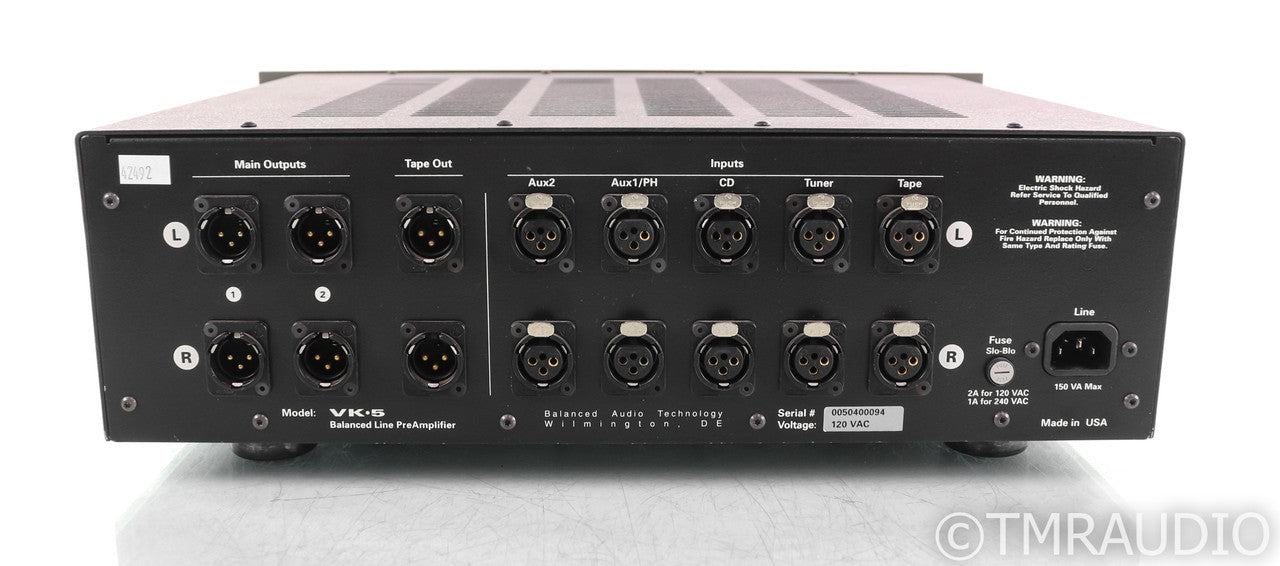 BAT VK5i Balanced Stereo Tube Preamplifier; VK-5i; Remote