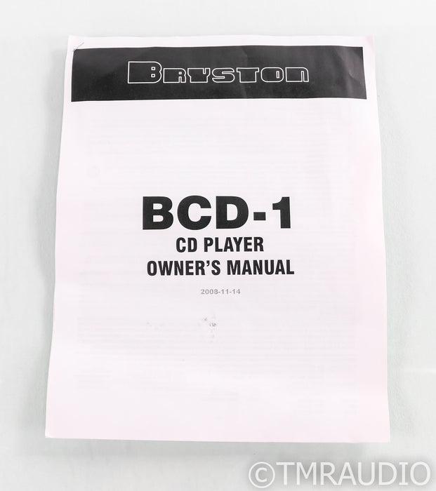 Bryston BCD-1 CD Player; BCD1; Silver; 17"