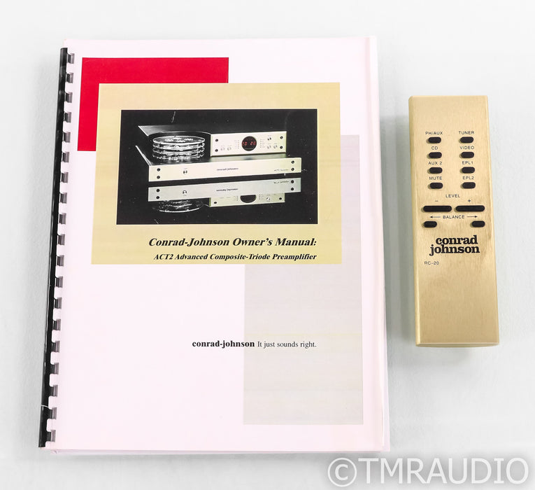 Conrad Johnson Act2 Stereo Tube Hybrid Preamplifier; Act 2; Remote; Series 1