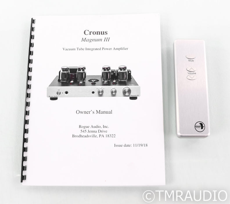 Rogue Audio Cronus Magnum III Stereo Tube Integrated Amplifier; Mk 3; Remote