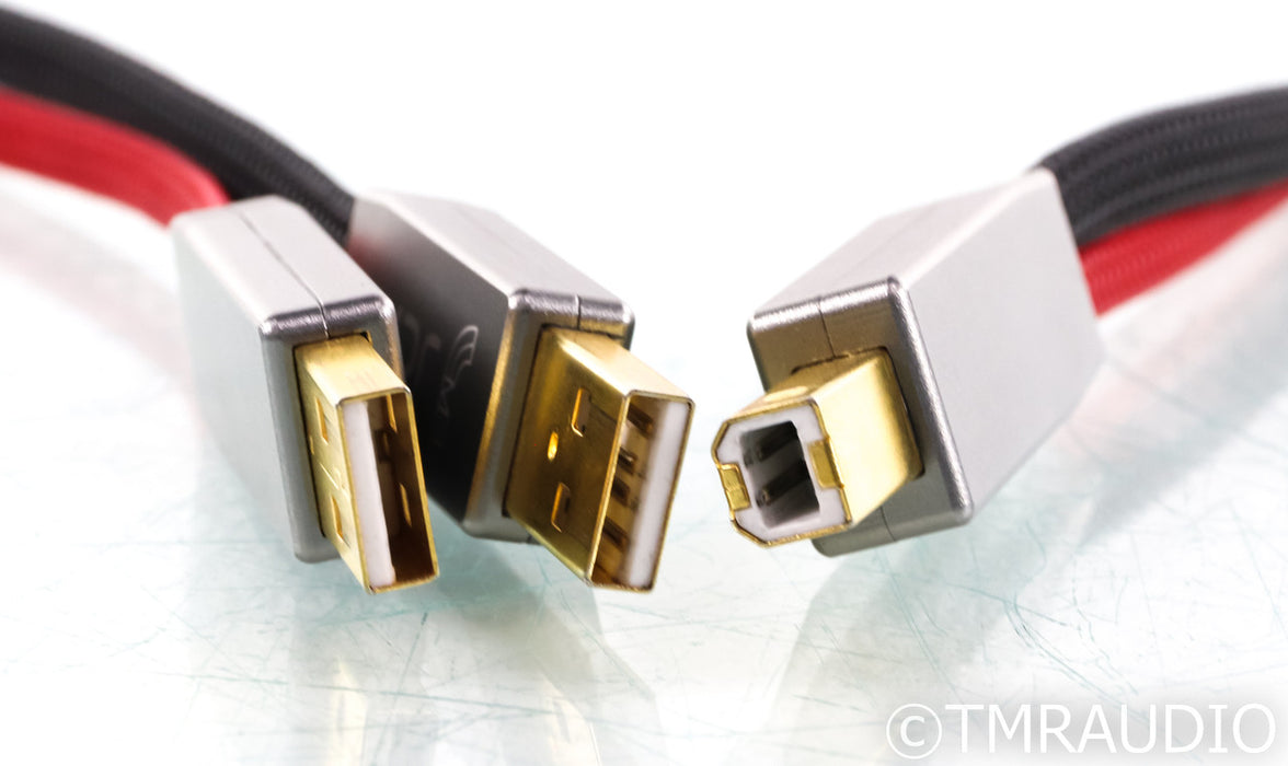 JCAT Dual USB Cable; 3m Digital Interconnect; USB-B to Dual USB-A