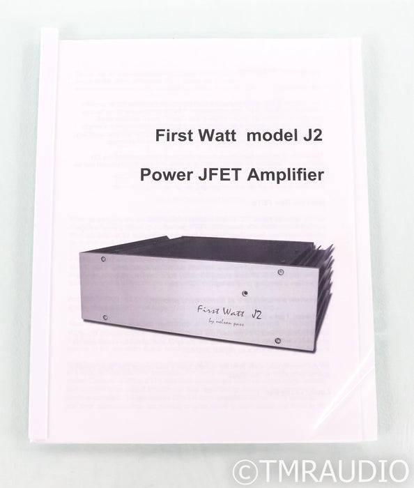 First Watt J2 Stereo Power Amplifier; JFET; Nelson Pass; Silver; J-2