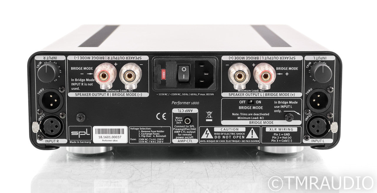SPL Performer s800 Stereo Balanced Power Amplifier; s-800