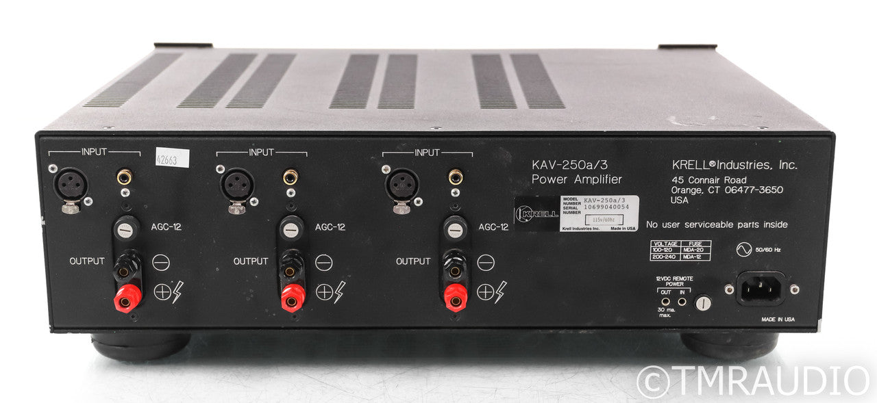 Krell KAV-250a/3 Three Channel Power Amplifier; KAV250 a3