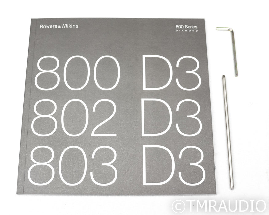 B&W 802 D3 Floorstanding Speakers; D-3; Gloss Black Pair