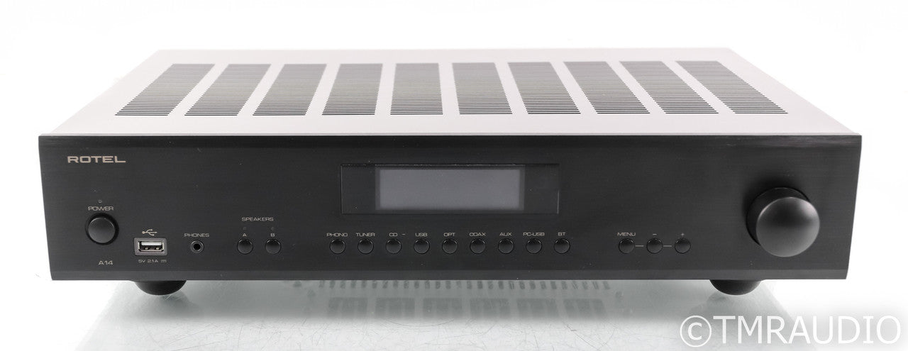 Rotel A14 Stereo Integrated Amplifier; Remote; Black; A-14; DAC; MM Phono