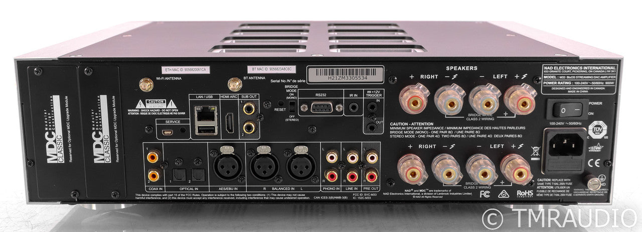 NAD M33 Stereo Integrated Amplifier; Masters; Remote; BluOS Streaming; MM Phono