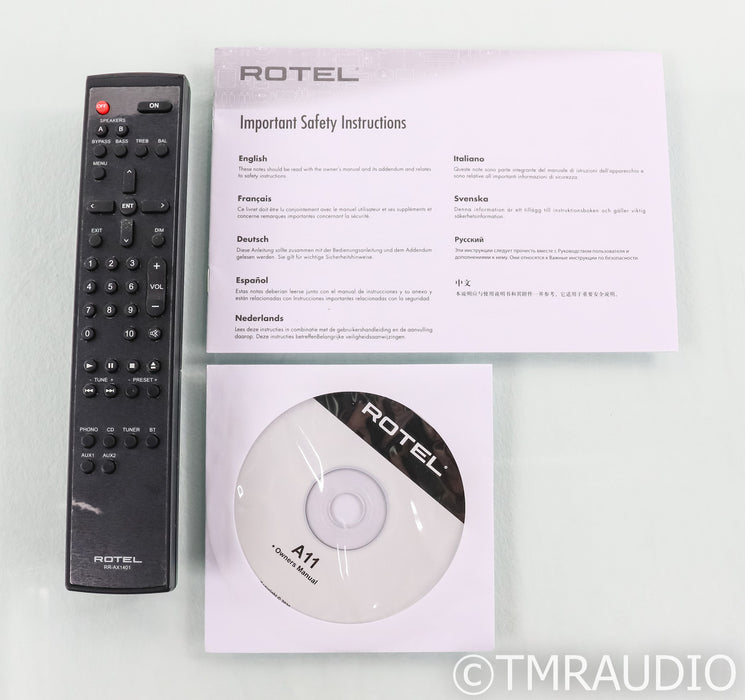 Rotel A11 Tribute Stereo Integrated Amplifier; A-11; Remote (Open Box)