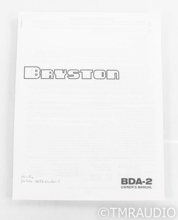 Bryston BDA-2 DAC; D/A Converter; BDA2; Silver