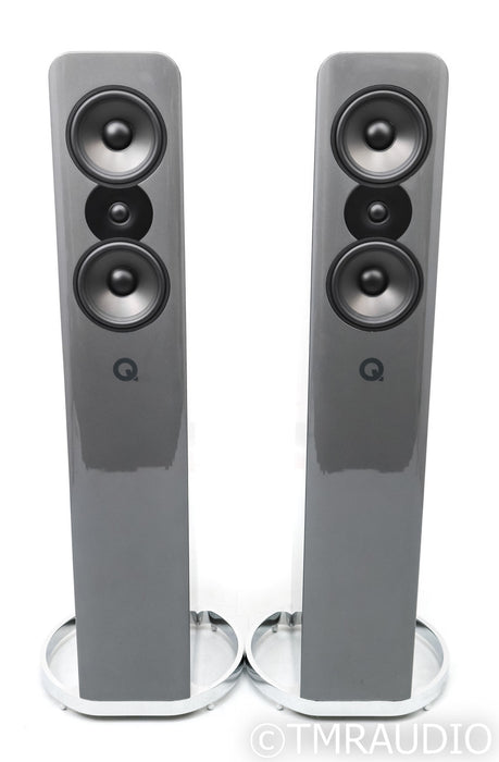 Q Acoustics Concept 500 Floorstanding Speakers; Silver and Ebony Pair
