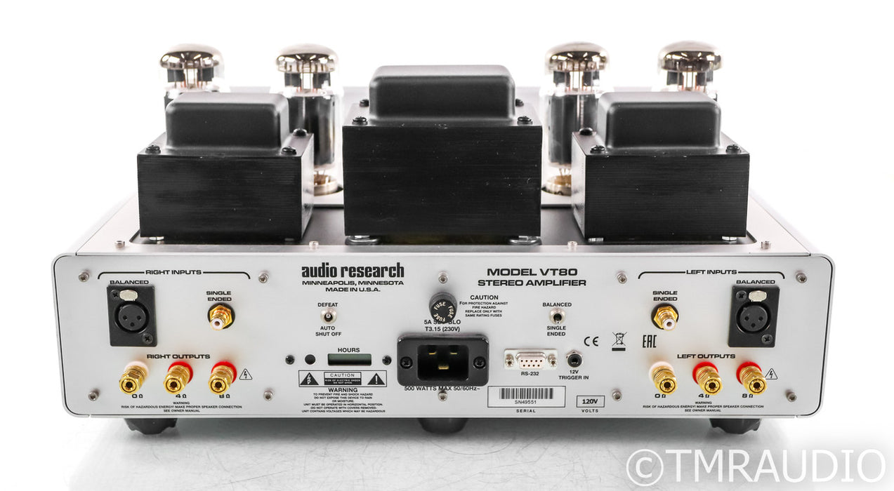 Audio Research VT80 Stereo Tube Power Amplifier; VT-80