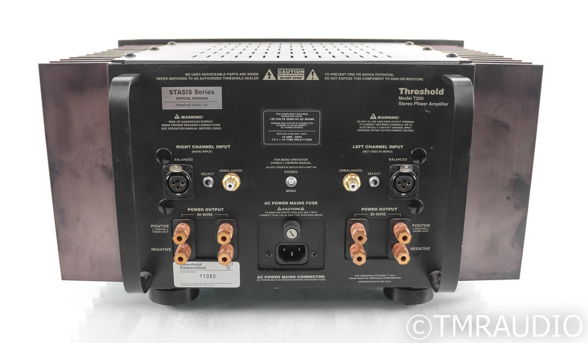 Threshold Stasis 7.0 Stereo Power Amplifier; Black (Upgraded From T-200)