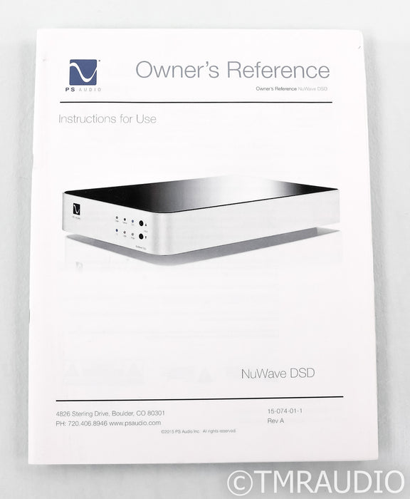PS Audio NuWave DSD DAC; D/A Converter; Silver