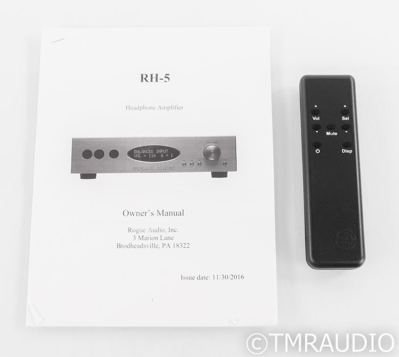 Rogue RH5 Stereo Tube Preamplifier / Headphone Amplifier; RH5; Remote