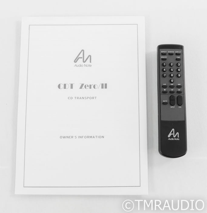 Audio Note CDT Zero / II CD Transport; Black; Remote