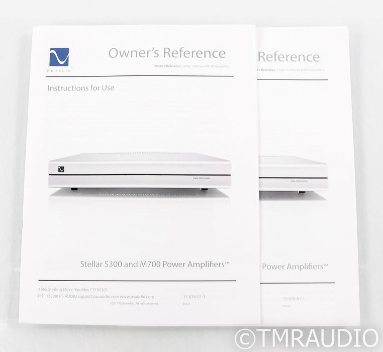 PS Audio Stellar M700 Mono Power Amplifier; Silver Pair (Used)