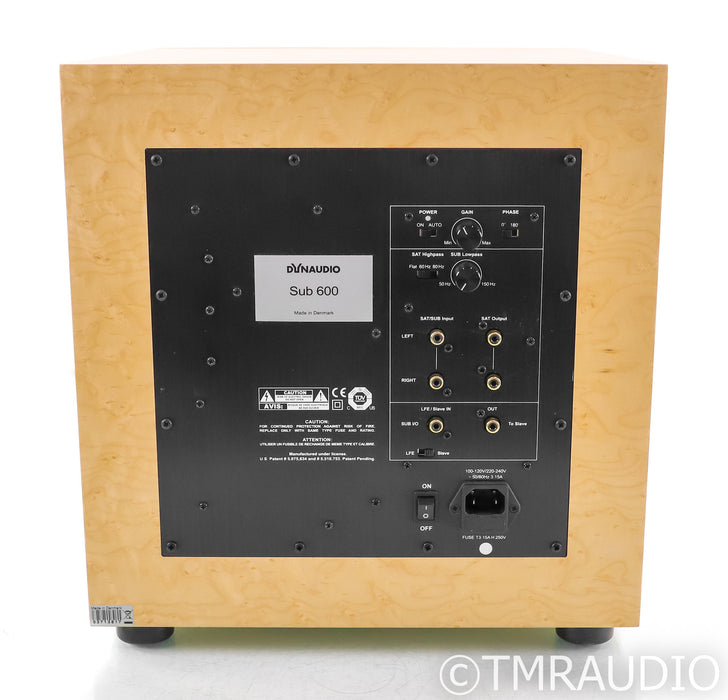 Dynaudio Sub 600 12" Powered Subwoofer; Sub600; Birdseye Maple