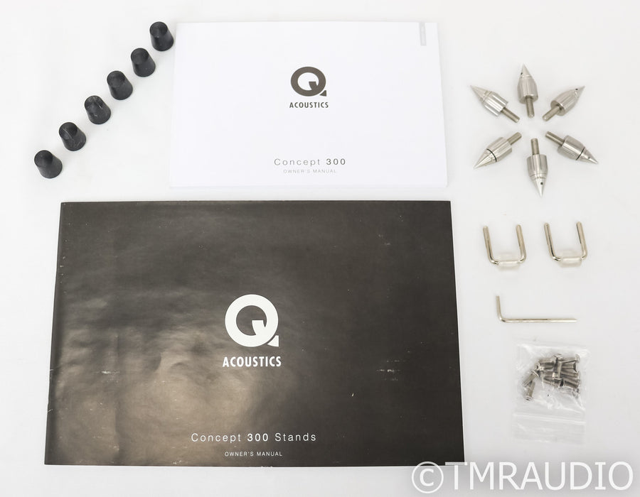 Q Acoustics Concept 300 Bookshelf Speakers; Silver Ebony Pair (Open Box)