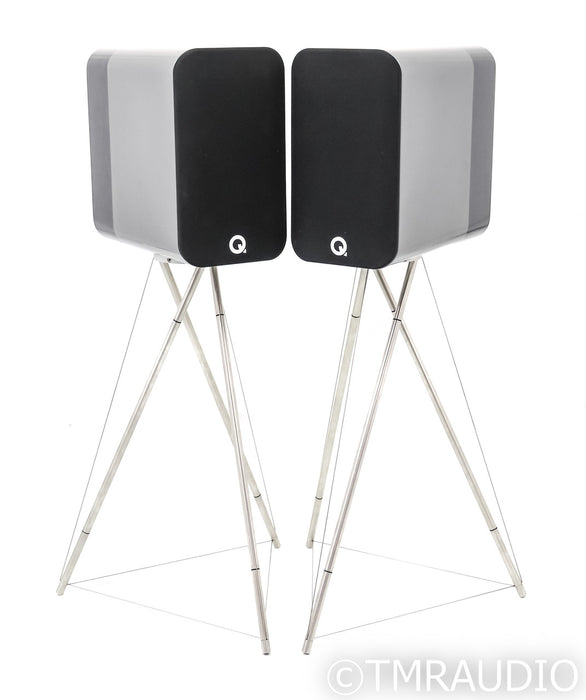 Q Acoustics Concept 300 Bookshelf Speakers; Silver Ebony Pair (Open Box)