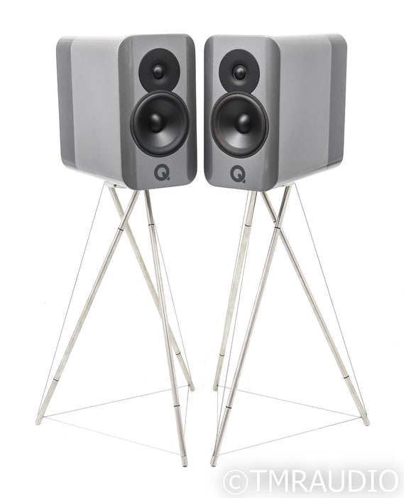 Q Acoustics Concept 300 Bookshelf Speakers; Silver Ebony Pair (Open Box)