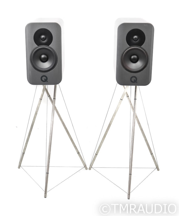 Q Acoustics Concept 300 Bookshelf Speakers; Silver Ebony Pair (Open Box)