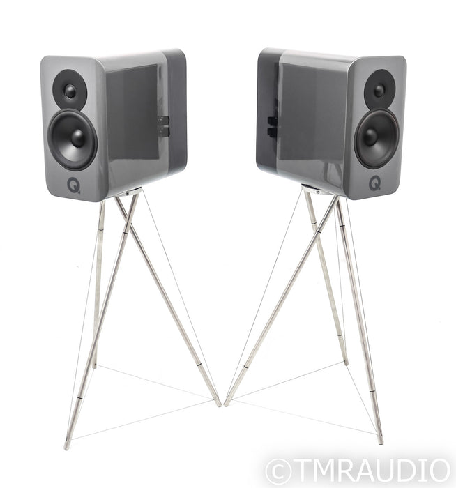 Q Acoustics Concept 300 Bookshelf Speakers; Silver Ebony Pair (Open Box)