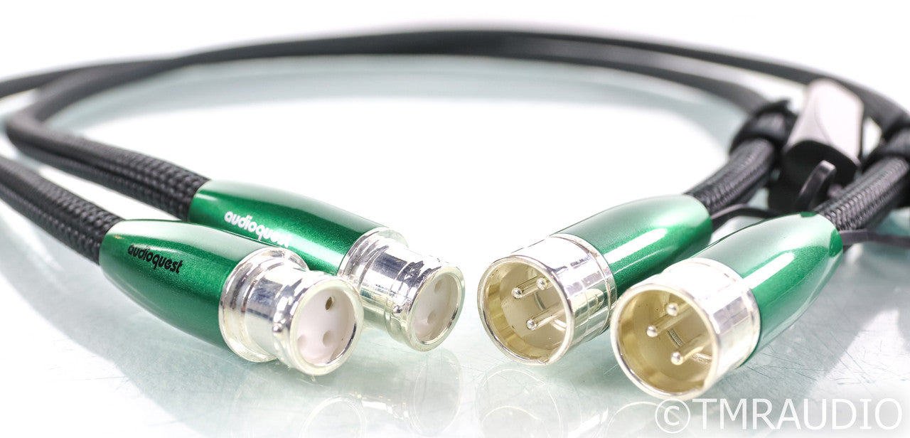 AudioQuest Earth XLR Cables; 1m Pair Balanced Interconnects; 72v DBS