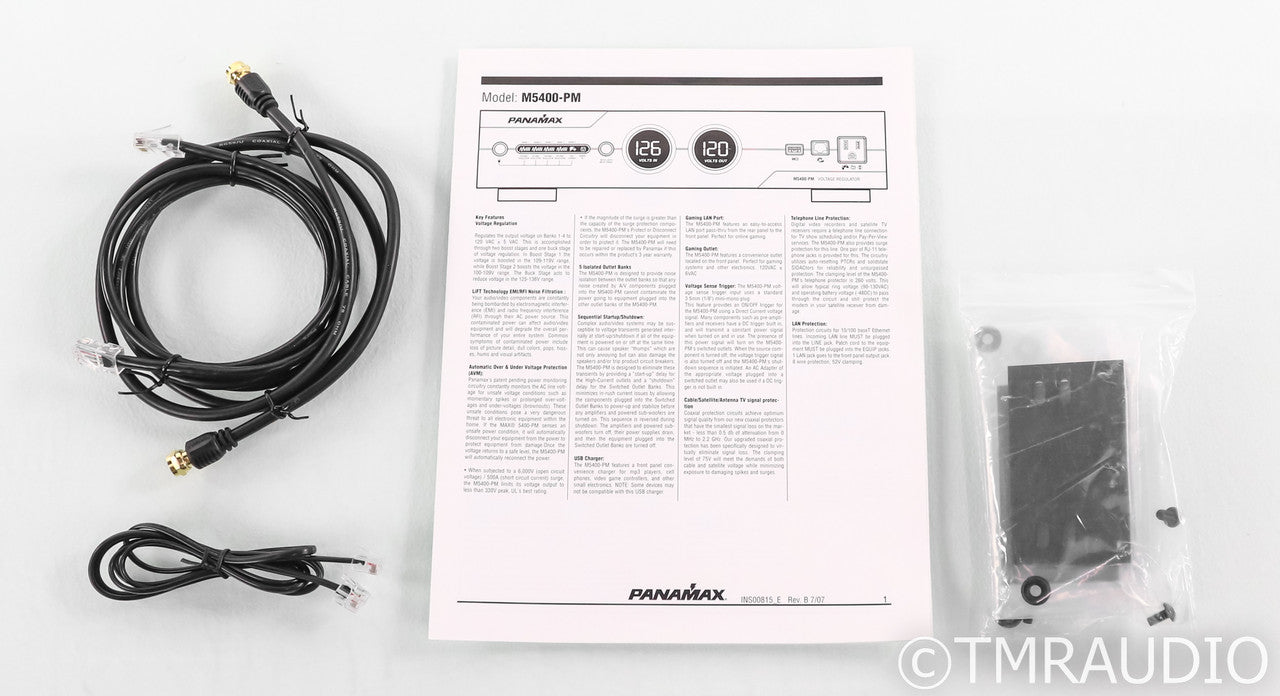 Panamax M5400-PM AC Power Line Conditioner; M5400PM; Black