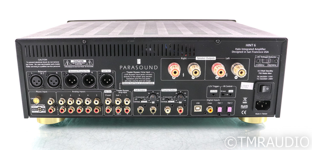 Parasound HINT 6 2.1 Channel Integrated Amplifier; Black; Remote