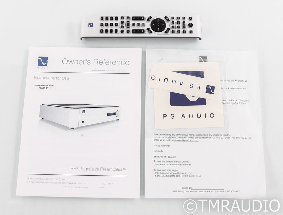 PS Audio BHK Signature Stereo Tube Preamplifier; Silver; Remote (Used)