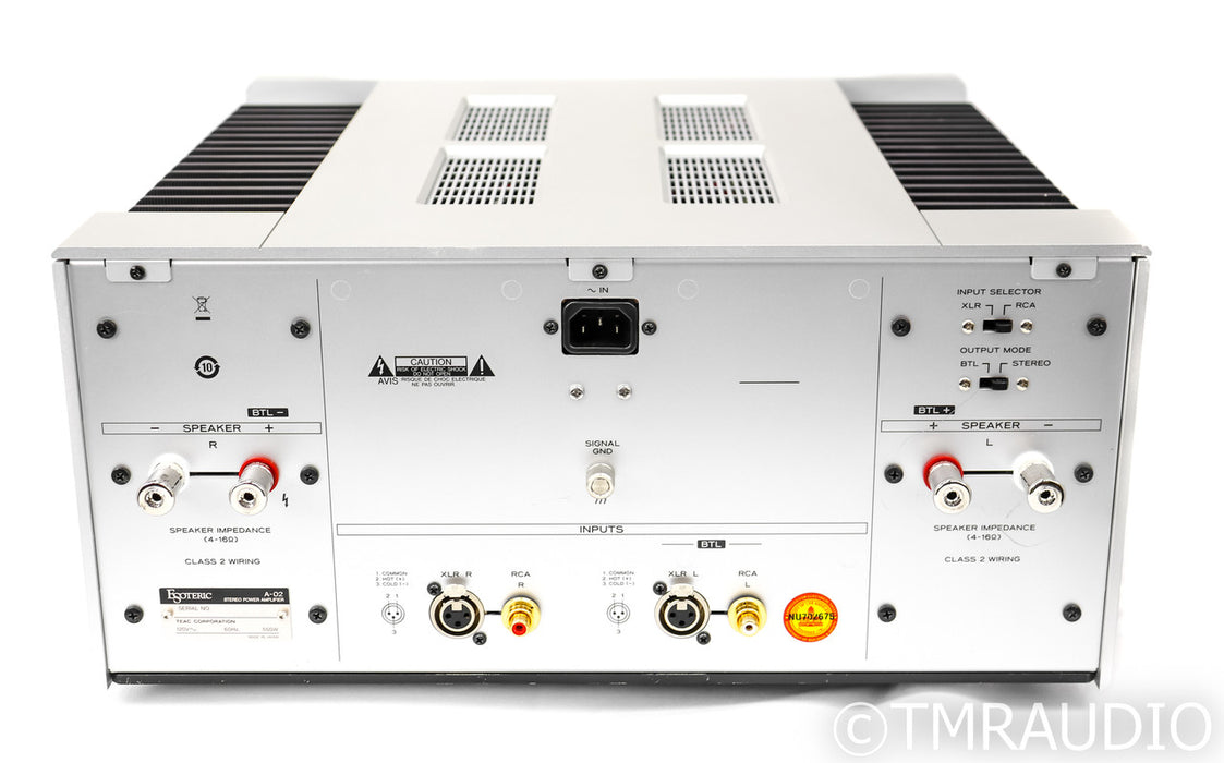 Esoteric A-02 Stereo Power Amplifier; A02; Silver
