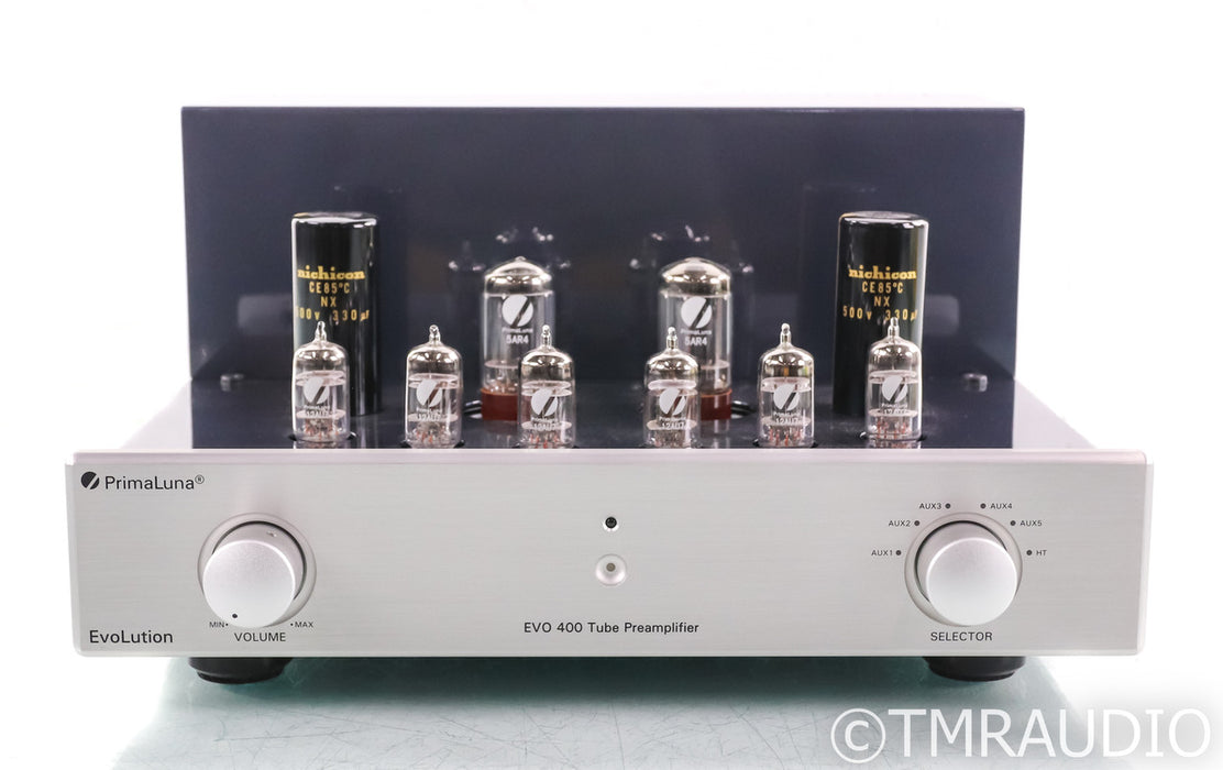PrimaLuna EvoLution EVO 400 Stereo Tube Preamplifier; Silver; Remote