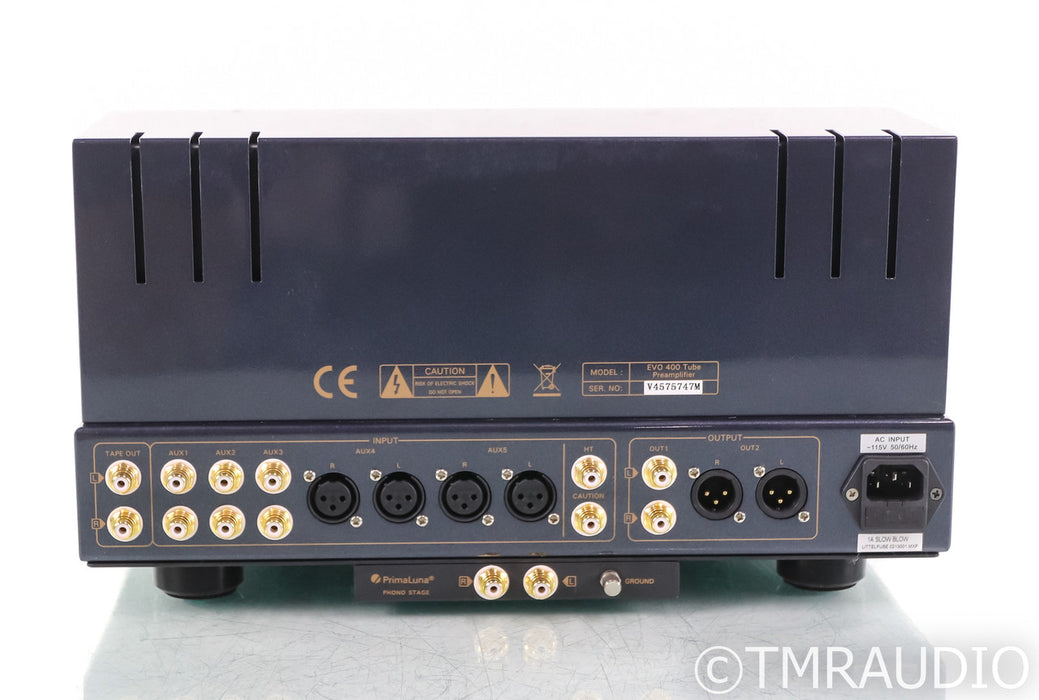 PrimaLuna EvoLution EVO 400 Stereo Tube Preamplifier; Silver; Remote