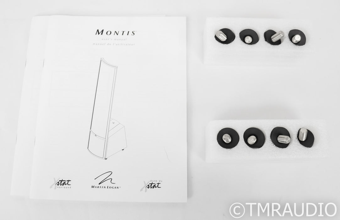 Martin Logan Montis Floorstanding Electrostatic Hybrid Speakers; Black & Cherry Pair