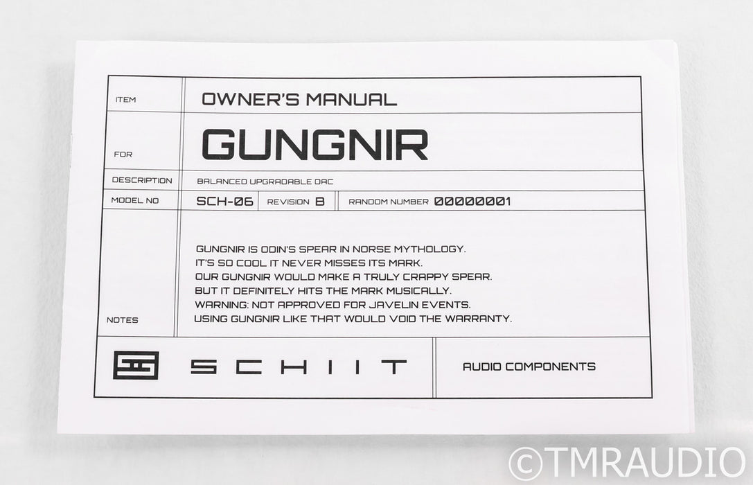 Schiit Gungnit Multibit DAC; D/A Converter; Silver; Gen 5 USB