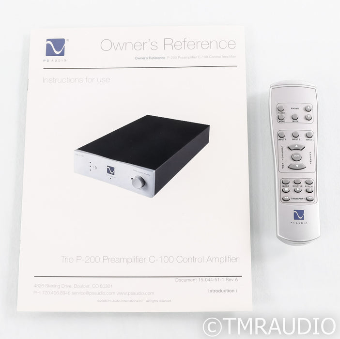 PS Audio Trio P-200 Stereo Preamplifier; P200; Silver; Remote