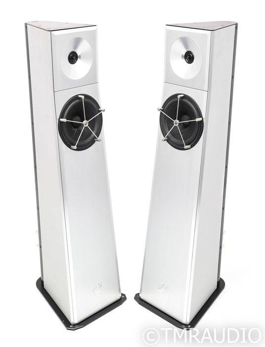 YG Acoustics Carmel Floorstanding Speakers; Brushed Aluminum Pair