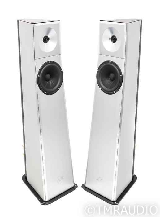 YG Acoustics Carmel Floorstanding Speakers; Brushed Aluminum Pair