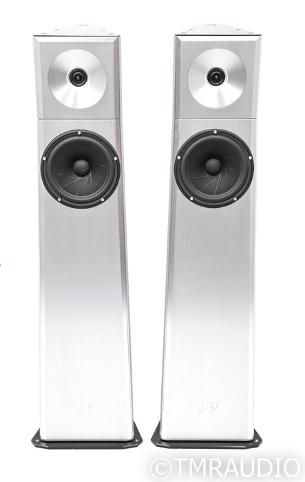 YG Acoustics Carmel Floorstanding Speakers; Brushed Aluminum Pair