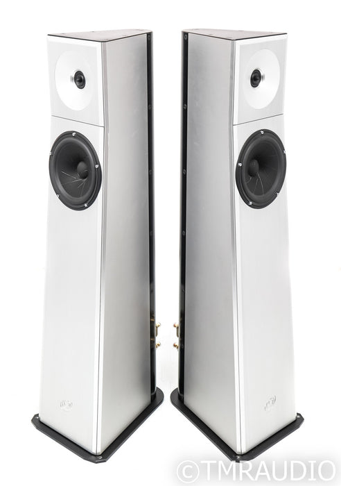 YG Acoustics Carmel Floorstanding Speakers; Brushed Aluminum Pair