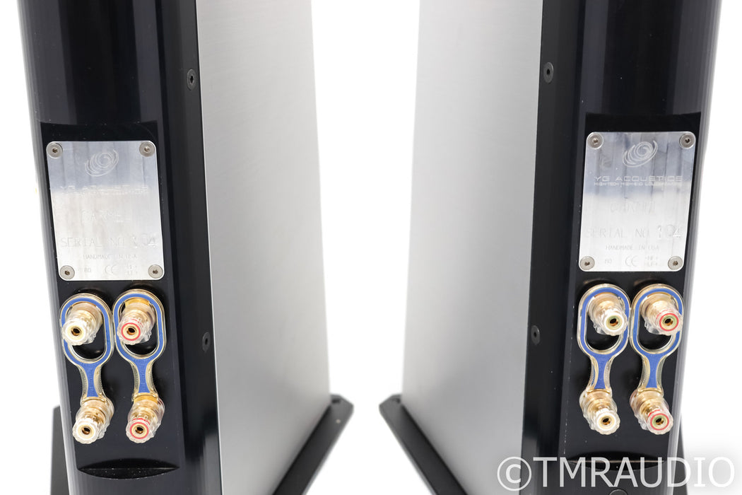 YG Acoustics Carmel Floorstanding Speakers; Brushed Aluminum Pair
