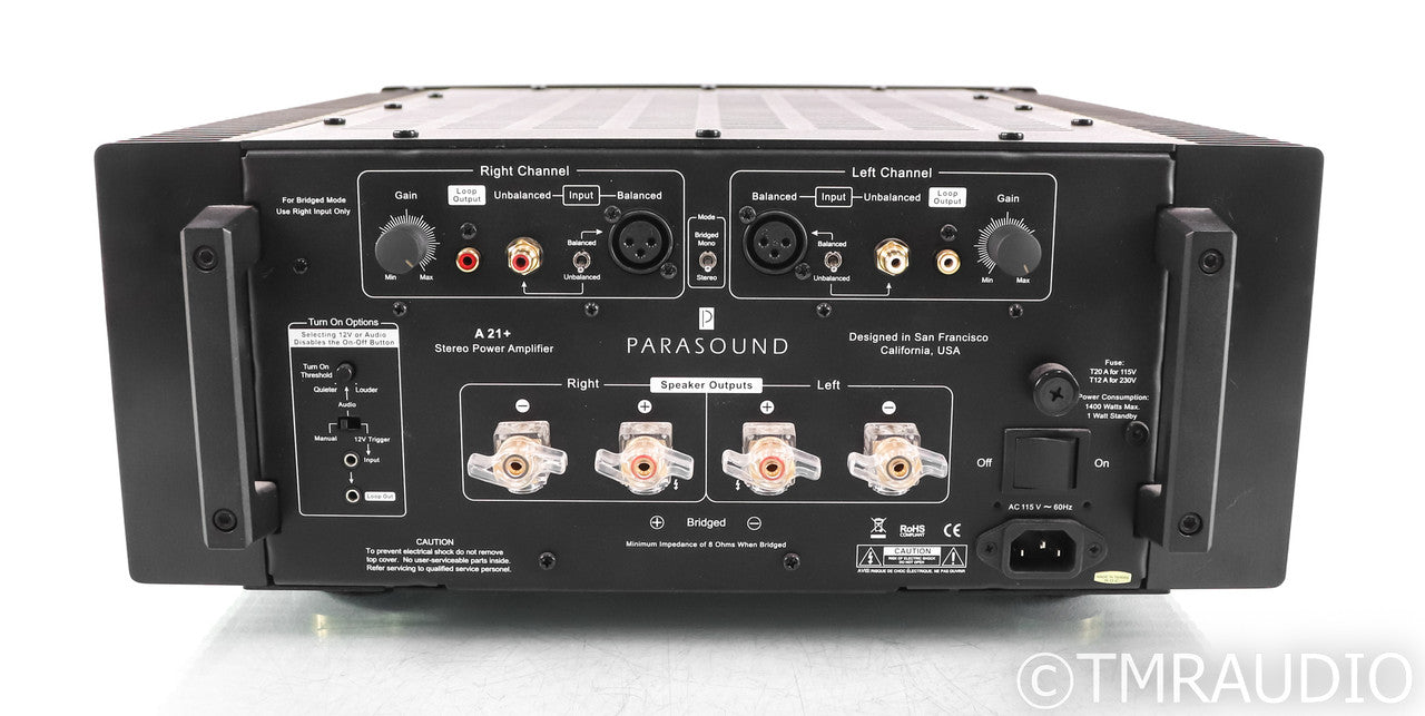 Parasound A23+ Stereo Power Amplifier; A-23+; Black
